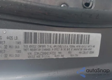 2017 Jeep Compass Sport Fwd z USA, uszkodzony, nr VIN 1C4NJCBA8HD147231